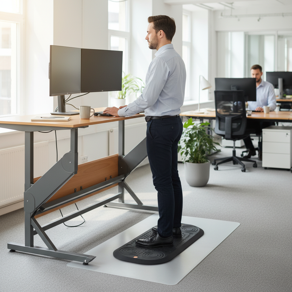 Premium Active Anti-Fatigue Standing Desk Mat, 50x100cm, Durable Non-Slip Base for Comfort and Ergonomic Support