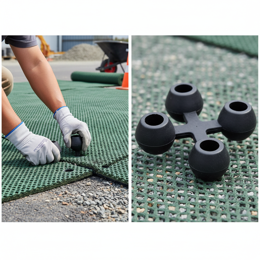 Premium Ground Protection Mat Connector 6.5cm x 6.5cm x 22mm - Durable, Anti-Slip and Easy-Fit Design for Outdoor Applications