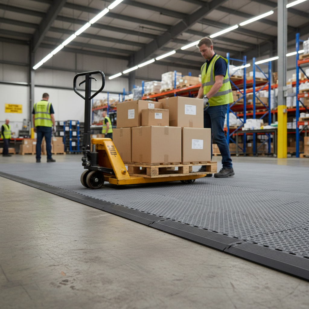 Premium Heavy Duty Floor Protection Edges for High Traffic Areas - Durable Vinyl Tiles with Non-Slip Finish and Easy Installation