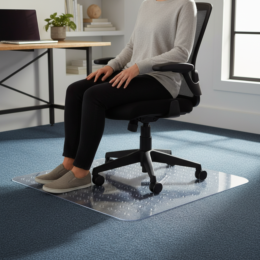Premium Chair Mat for Low Pile Carpets - High-Performance PVC, Multi-Directional Grippers, Safe for Homes