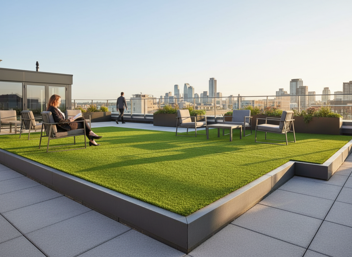 Premium 42mm Multi-Directional Artificial Grass for Outdoor Spaces - Heavy Duty Clearance Sale
