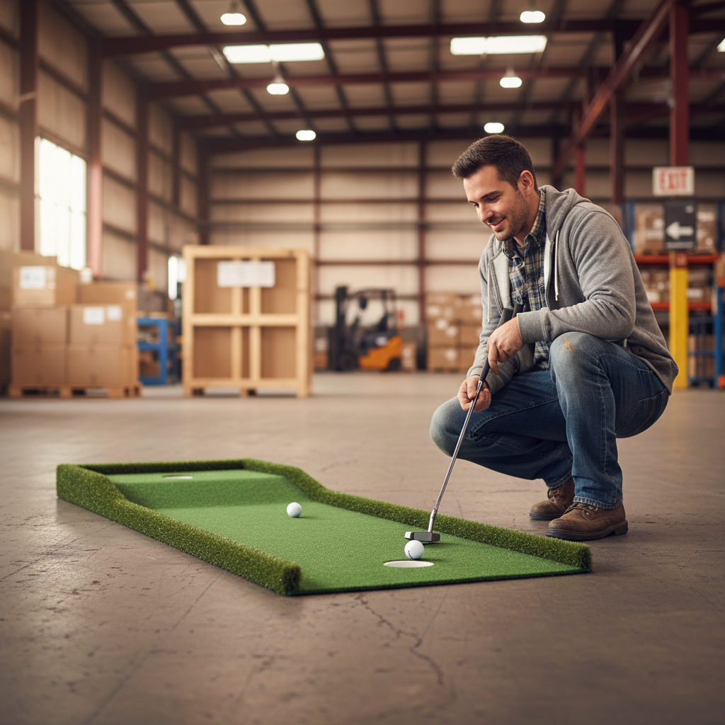 Premium All-Weather Artificial Putting Surface with 12-Ply Micro-Curled Nylon for Realistic Ball Roll and Optional Sand Infill