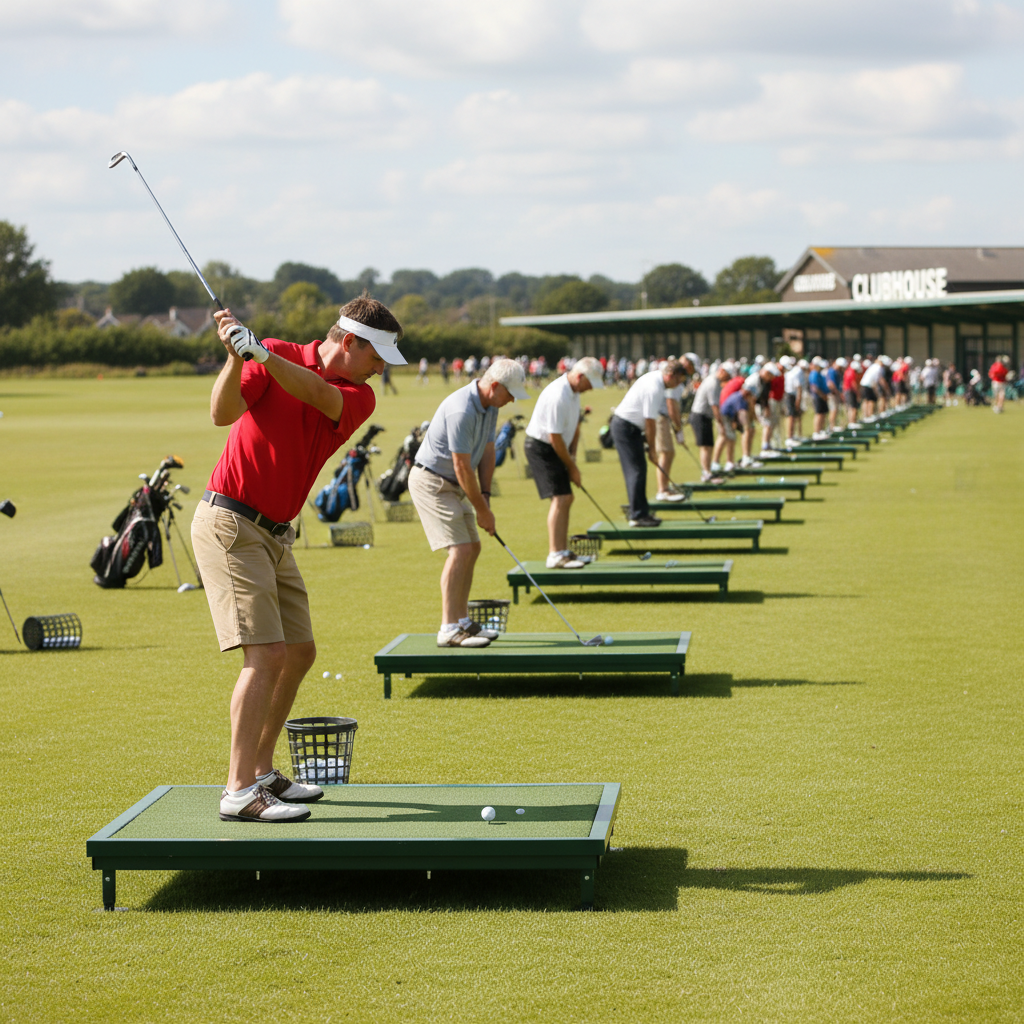 Premium Professional Golf Tee Frame with Adjustable Legs and Replaceable Golf Mat for Durable and Versatile Use