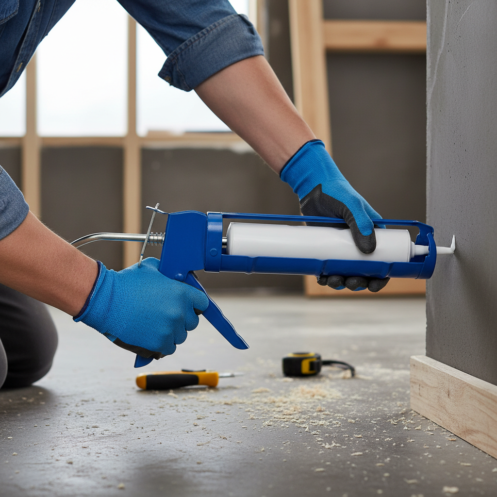 Professional Heavy Duty Caulking Gun with Aluminium Frame and High-Quality Trigger for Effective Glue and Sealant Application