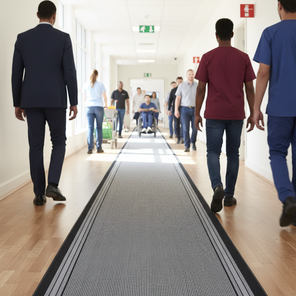 Premium Durable Striped Hallway Mat - Elegant Design for High-Traffic Areas, Easy Maintenance and Robust Performance