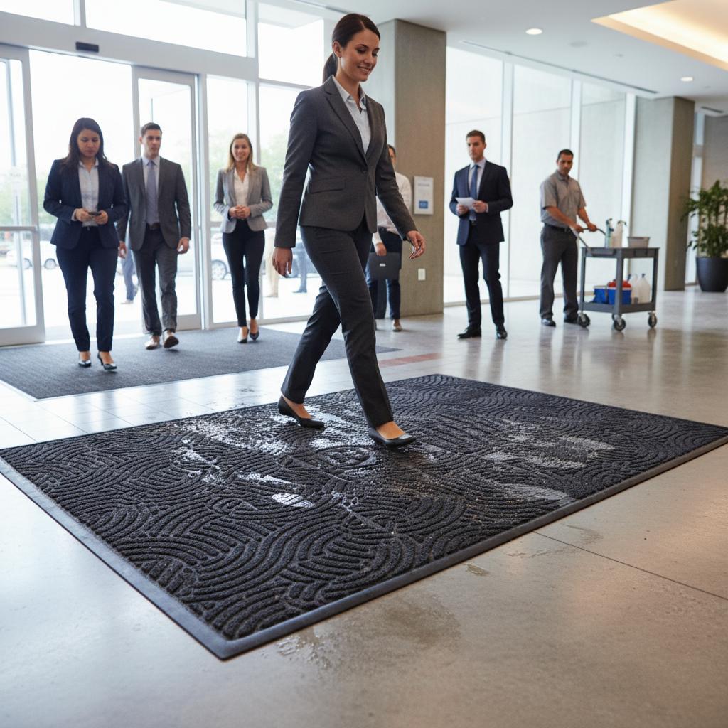 Premium High-Performance Floor Mat with Bi-Level Surface for Indoor and Outdoor Use, Ideal for Heavy Traffic Areas
