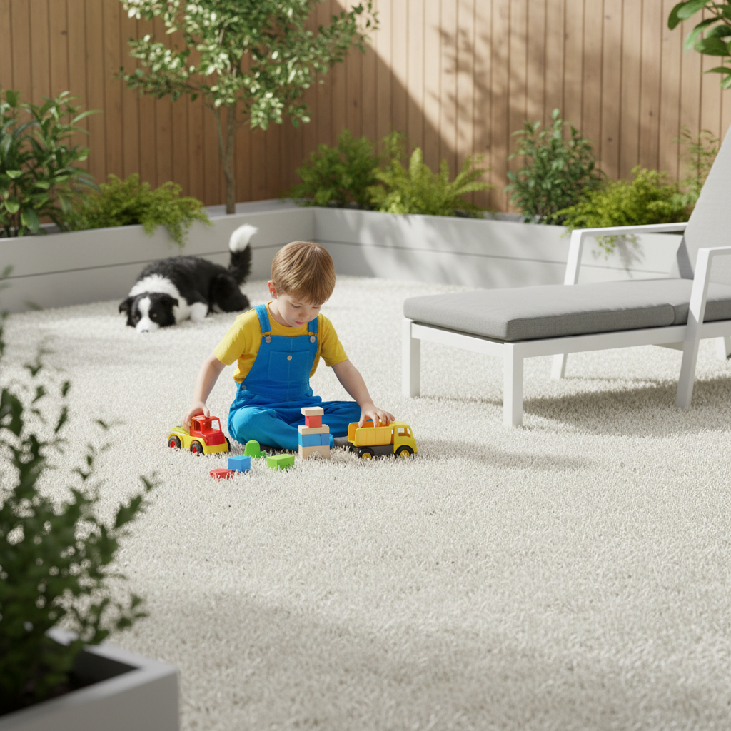 Premium 25mm White Artificial Grass for Versatile Use - Ideal for Playgrounds, Exhibitions, and Events