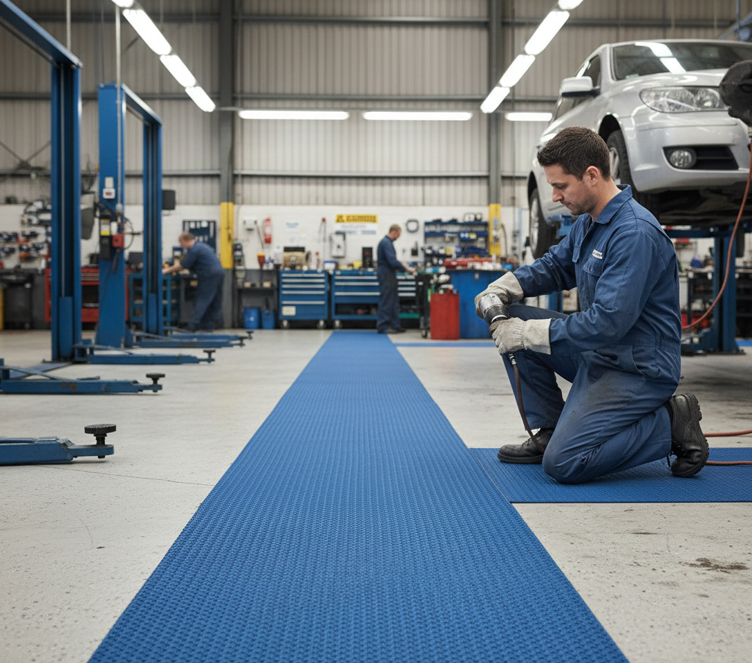 Premium Heavy Duty Safety Matting Roll 60cm x 10m - Anti-Slip, Durable PVC for Wet Environments