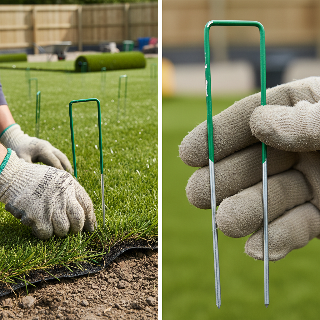 Premium Green Artificial Grass U-Pins - Discreet and Effective Lawn Securing Solution