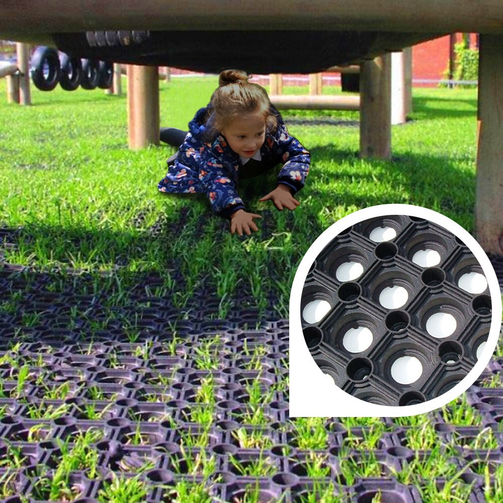 Rubber Grass Mats | Heavy Duty 100% Recycled | 1m x 1.5m | 16mm & 23mm | Driveway Pathway Garden | UK Stock