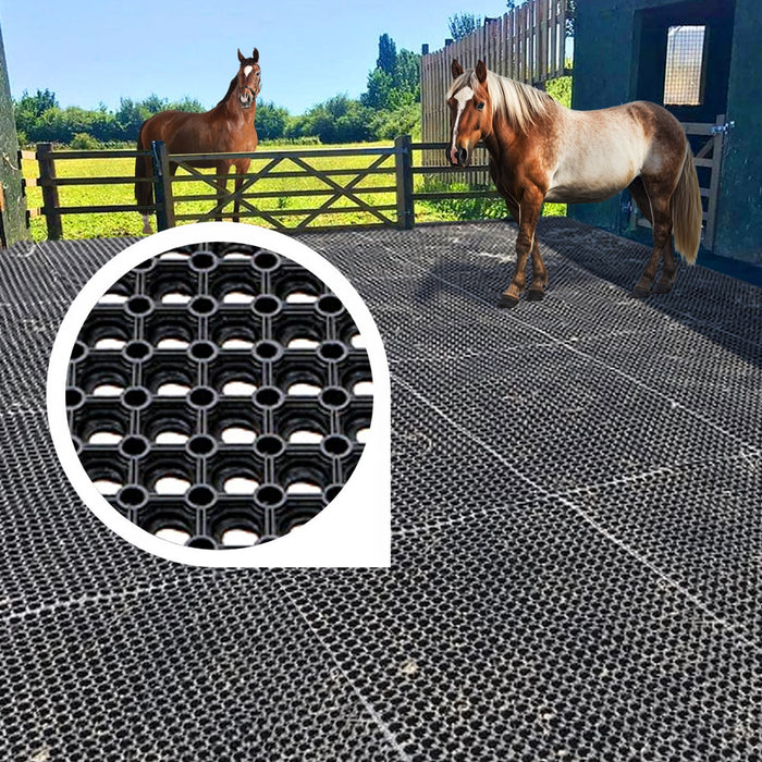 Rubber Grass Mats for Horses | Heavy Duty Anti-Slip | 23mm | 1m x 1.5m | Gateways Stables Yards UK