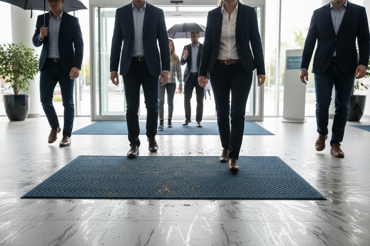 Premium Bi-Level Entry Mat with Herringbone Design for Superior Dirt and Moisture Control