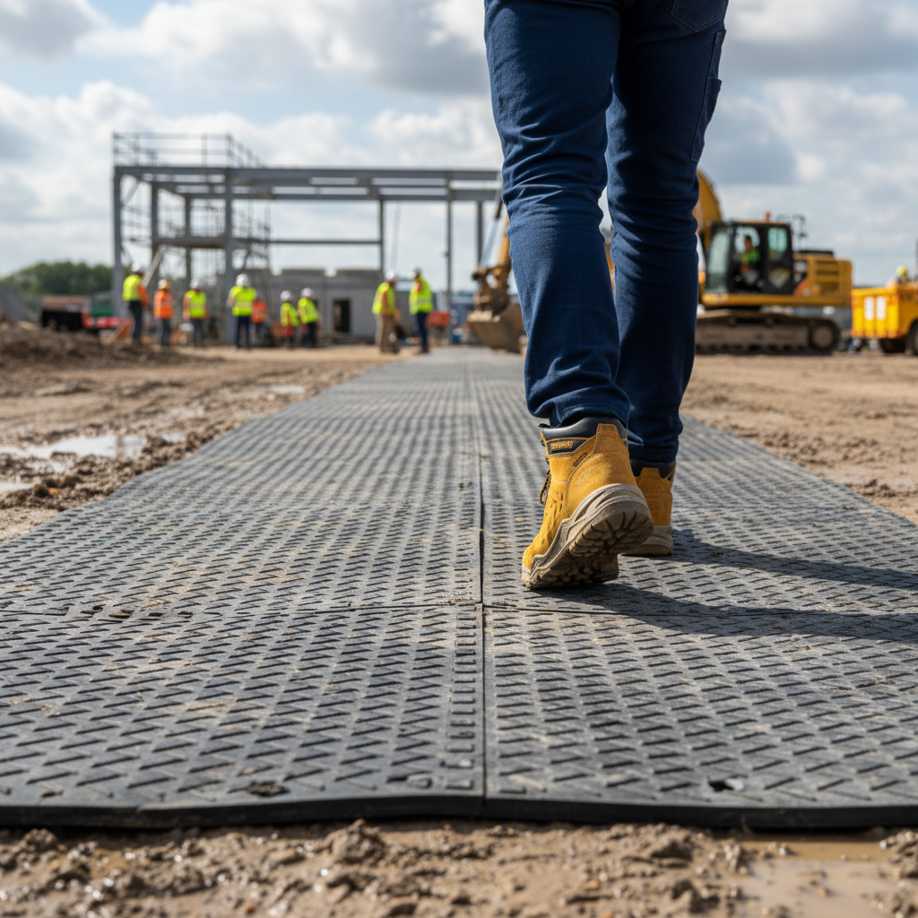 Premium Heavy Duty Temporary Ground Protection Mats - Industrial-Grade, 20 Tonnes Load Capacity, Slip-Resistant, Portable Solution for Construction and Events