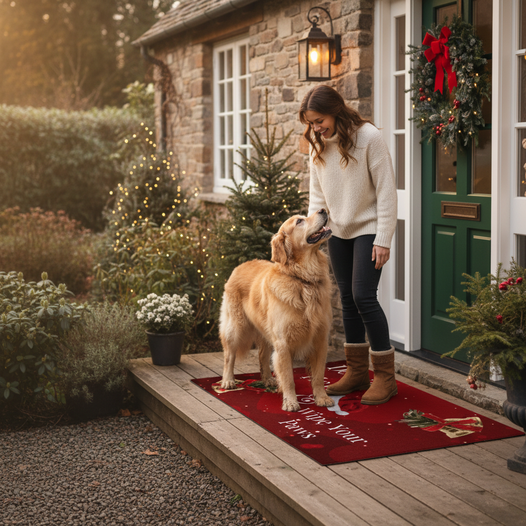 Premium Heavy-Duty Christmas Logo Mat 60 x 85 cm - Durable, Festive Design for Home and Office