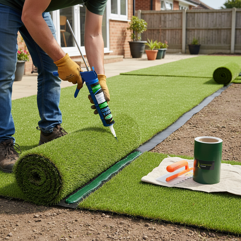 Premium Artificial Grass Glue Tube Joining Kit - Comprehensive Bundle with Adhesive, Tape, and Tools for Seamless Installation