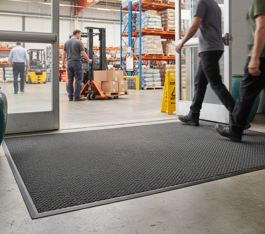 Premium Heavy Duty Entrance Mat with Twisted Pile Surface and Anti-Slip Backing for High Footfall Areas