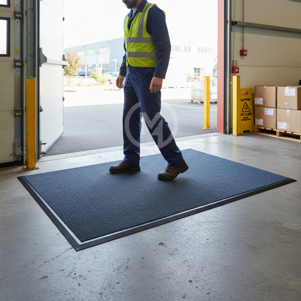 Premium Colour Brush Mat with Ramping Edge - Durable Synthetic, Non-Slip, and Vibrant Design for Effective Dirt Trapping