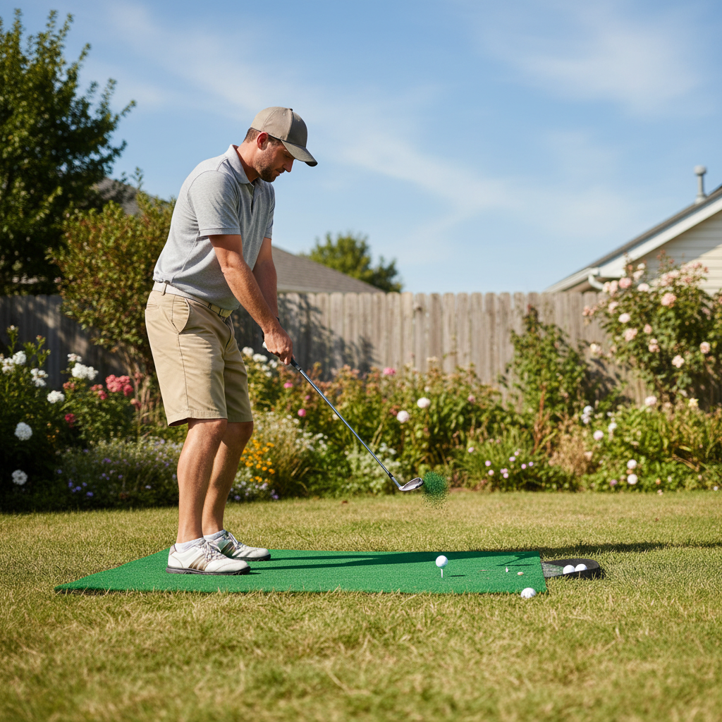 Premium Artificial Grass Golf Chipping Mat - 1.5m x 1.5m with EVA Foam and Rubber Base for Enhanced Stability
