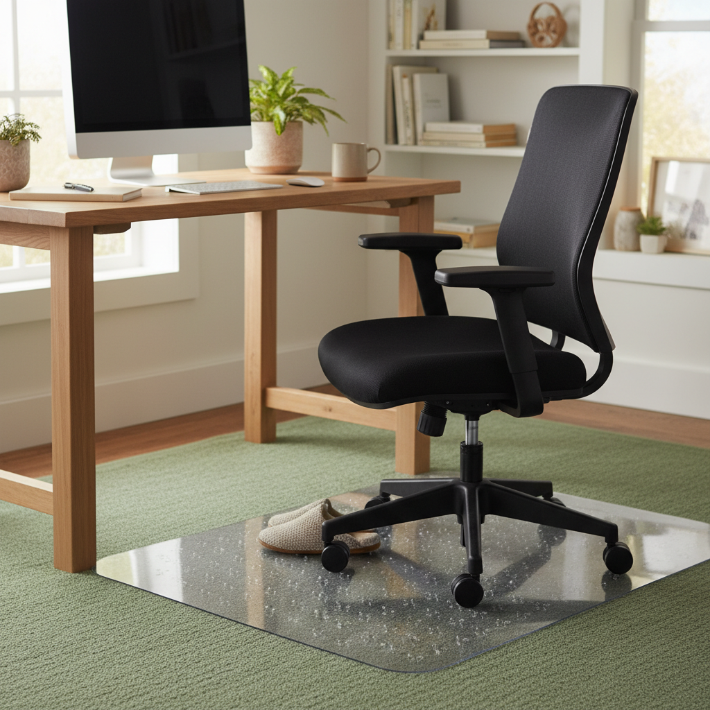 Premium Chair Mat for Low Pile Carpets - High-Performance PVC, Multi-Directional Grippers, Safe for Homes