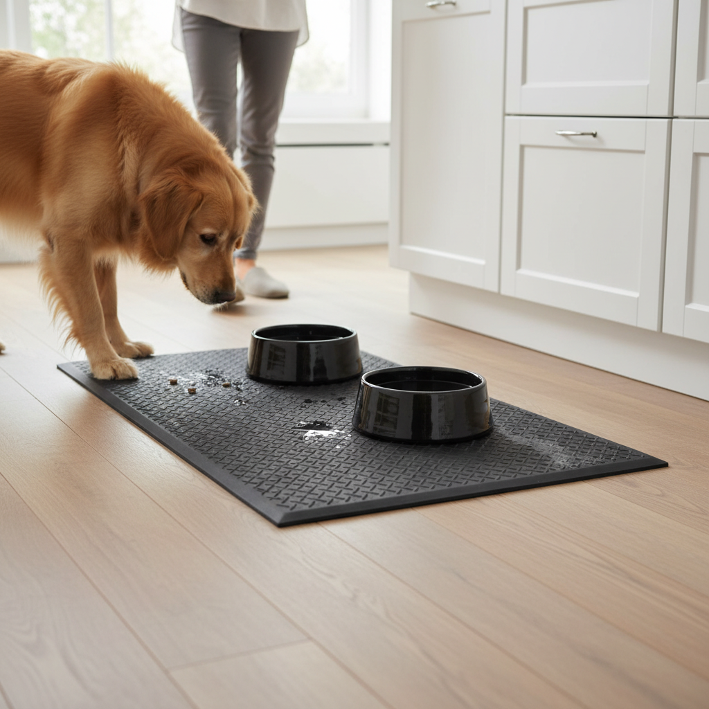 Premium Multi-Purpose Pet Mat - Durable PVC, Anti-Skid Surface for Food Bowls and Pet Beds