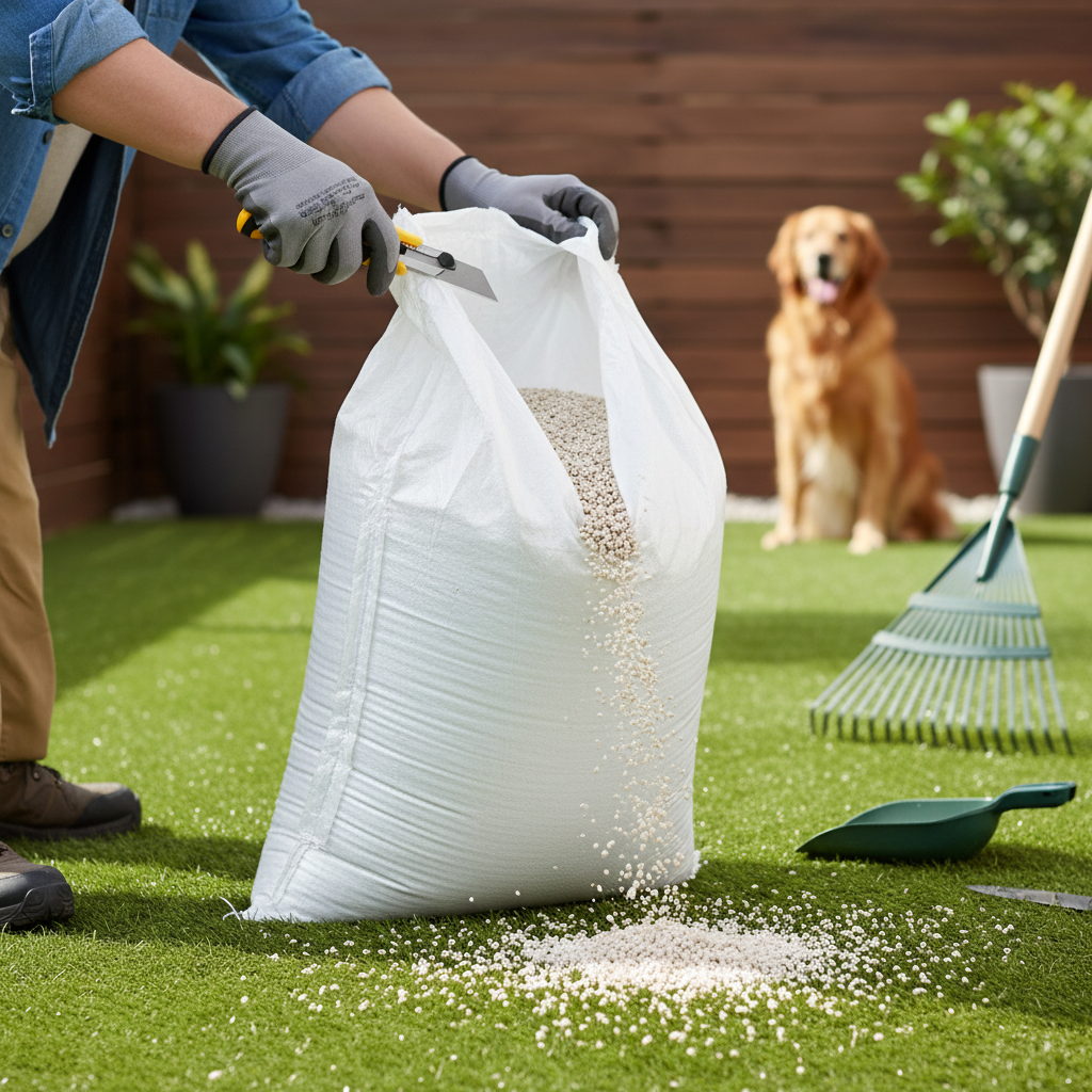 Premium Natural Zeolite Pet Infill for Artificial Grass - 25kg Eco-Friendly Bags with Odour Control and Fibre Support