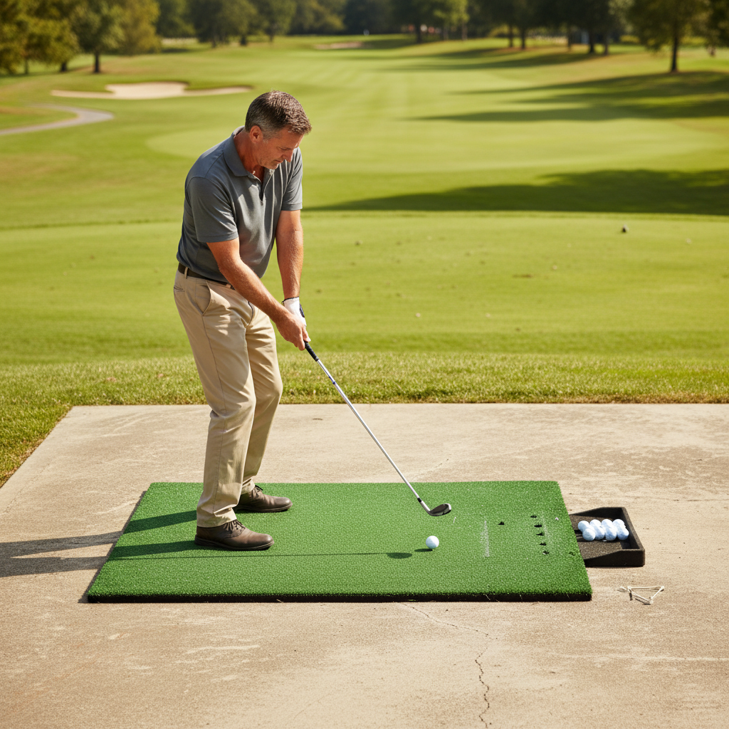 Premium 2 Star Golf Mat with 15mm Woven Polypropylene Surface and 10mm Rubber Crumb Backing for Enhanced Stability