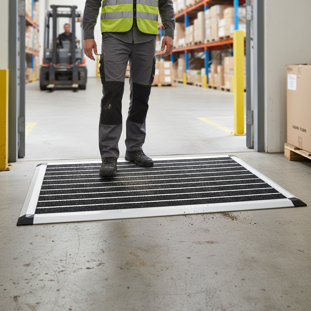 Premium Indoor Entrance Mat with Aluminium Frame and Anti-Slip Base for High-Traffic Areas