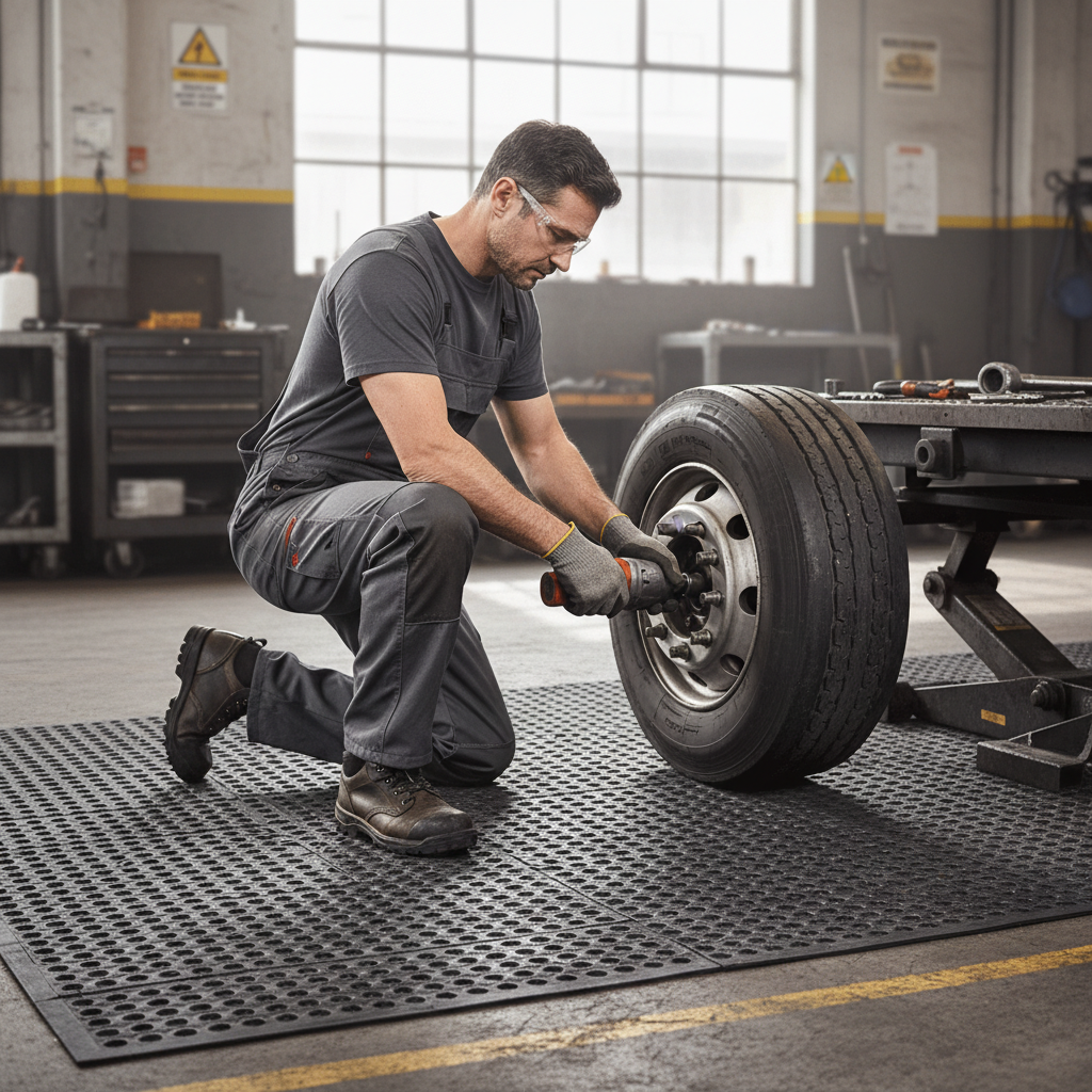 Premium Anti-Microbial Comfort Rubber Mat with Slip Resistance and Drainage for Kitchens and Wet Workstations