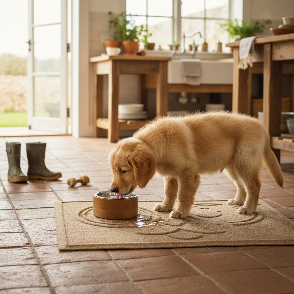 Premium Heavy Duty Puppy Bowl Mat - High-Performance Floor Protection for Messy Eaters and Splashers