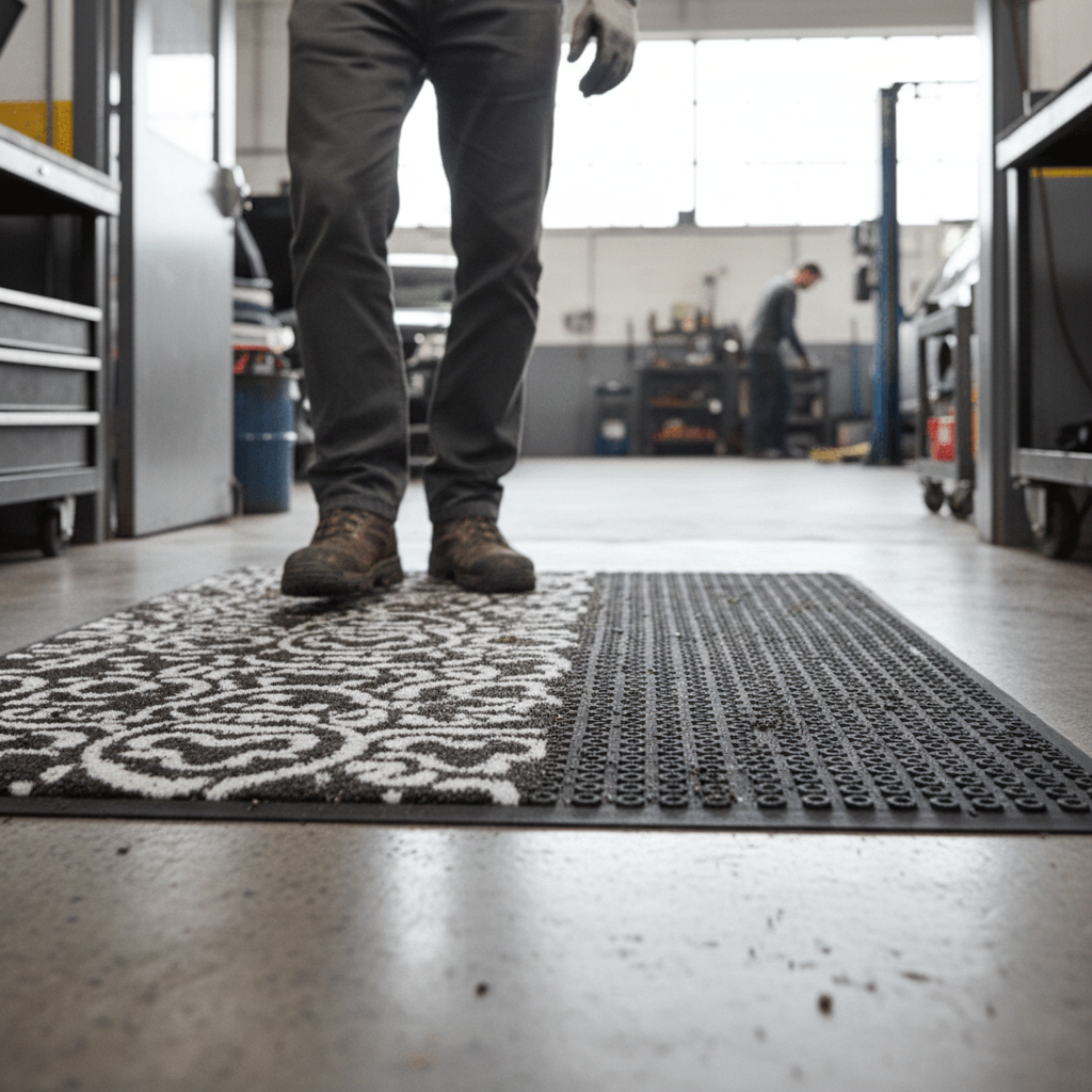 Premium Heavy Duty Outdoor Logo Mat with Non-Slip Backing and Drainage Holes for Safety and Cleanliness