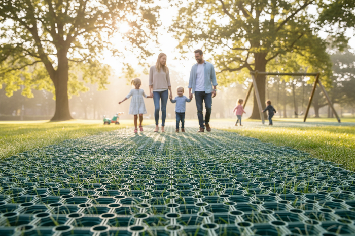Green Rubber Grass Mats 22mm | 1.5m x 1m | Blends Into Your Lawn | BS EN 1177 Tested | 100% Recycled Rubber